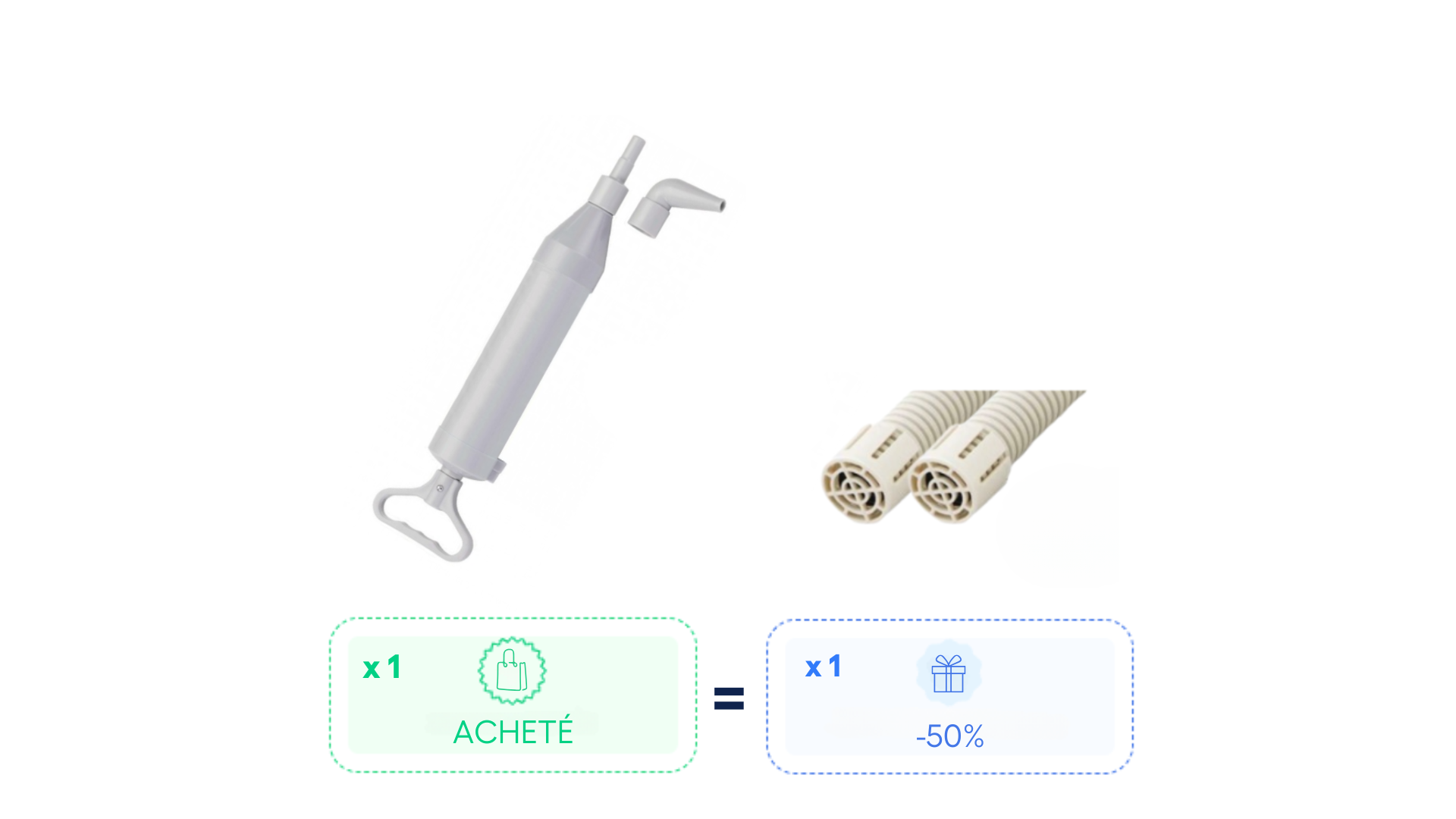 Pack : 1 Pompe manuelle achetée = 1 capuchon à - 50%